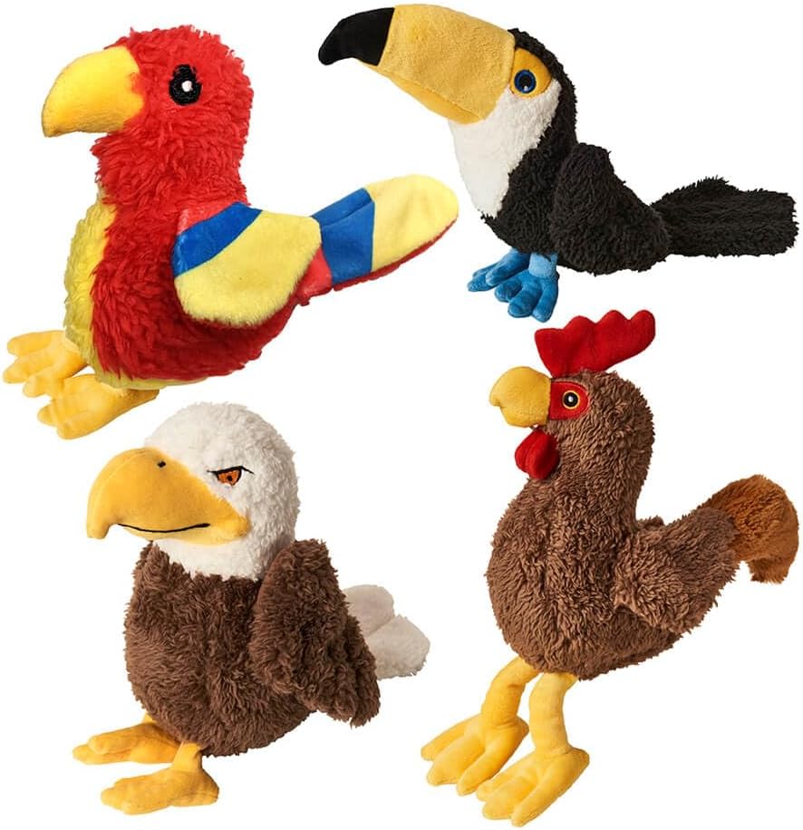 Spot plush birds assorted 8 inch front view pet toy