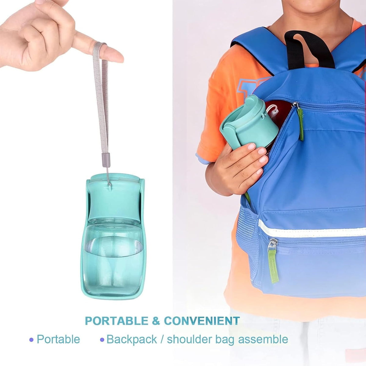 AIKIDS leak-proof pet water bottle showing silicone gasket detail