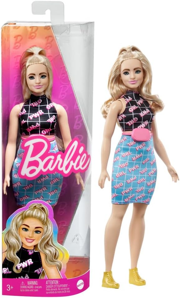 Barbie Fashionistas Doll #198, Petite with Curly Black Hair, Retro Floral Clothes & Accessories Including Platform Sandals & Earrings - Image 9
