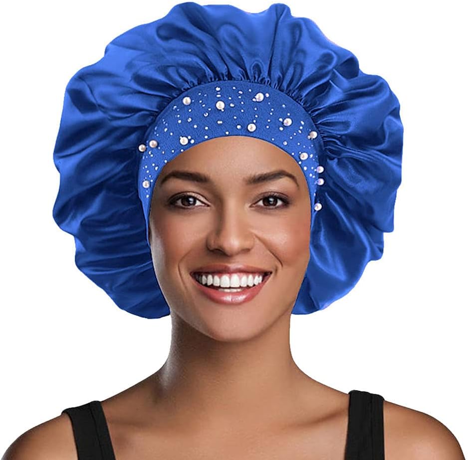 Packaging view of YeeMan rhinestone satin hair bonnet