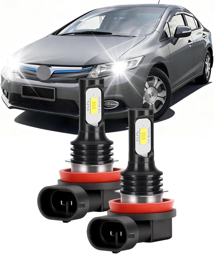 CHUANGYOU H11 LED fog light bulbs front view showing premium CSP 3570 chips.