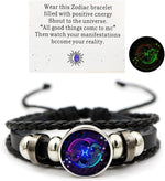 Vintage Zodiac Constellation Bracelets Zodiac Guardian Bracelet Black Leather Bracelet Adjustable Handmade Woven Bracelet Birthday Jewelry for Women - Image 10