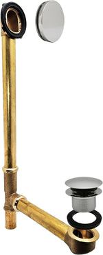 Westbrass D326H-62 22" 17 Ga. Brass Bath Waste& Overflow Assembly with Tip-Toe Drain Plug and Illusionary Faceplate, Matte Black - Image 13