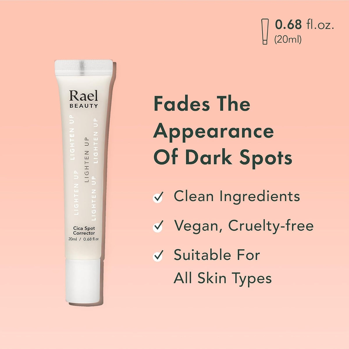 Rael Cica Spot Corrector packaging showcasing ingredients like Willow Bark.