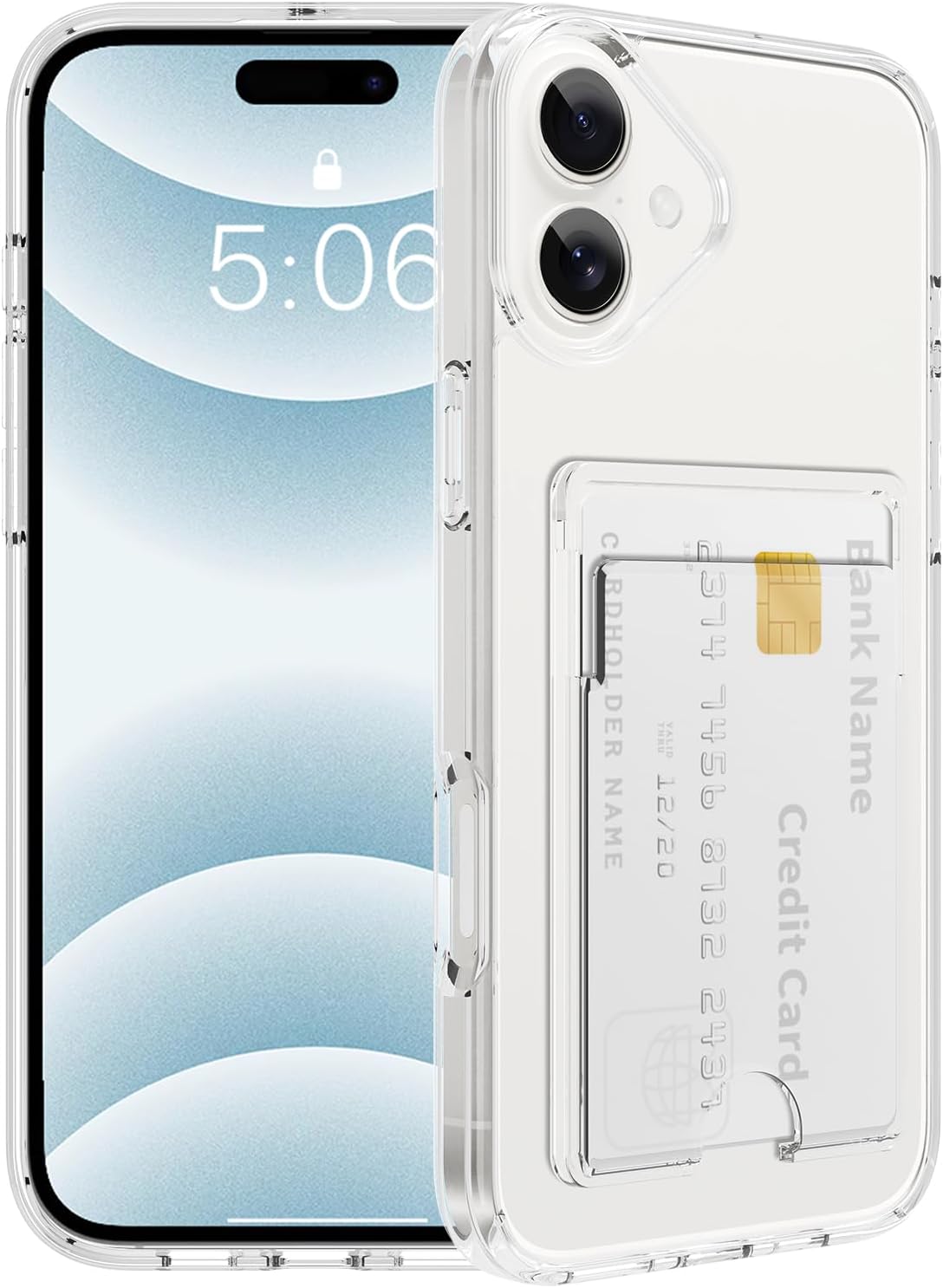 Gukalong Clear Wallet Case for iPhone 15 Pro with Credit Card Holder | Hard PC Heavy Duty Shockproof Protection Anti-Scratch Phone Cover Card Slot Anti-Yellowing Case for Women Men - Image 9