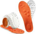 Roofo Steppers Insoles for Men front view showcasing orange and white cloud-like cushioning.