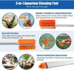 DaToo aquarium algae removal tool with two replacement felt cloths included in the package