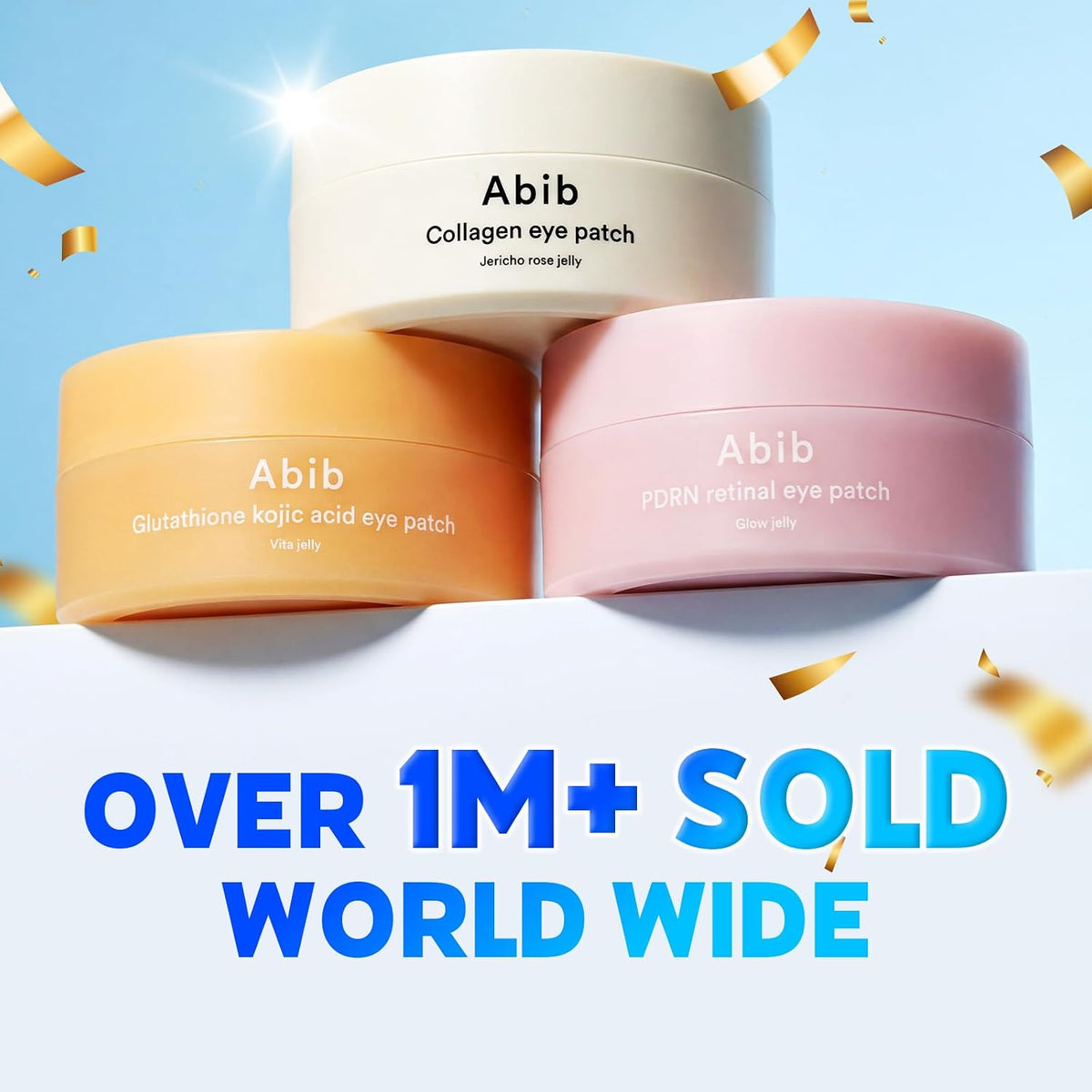 Abib under eye hydrogel patches showing embossed jelly texture texture close up