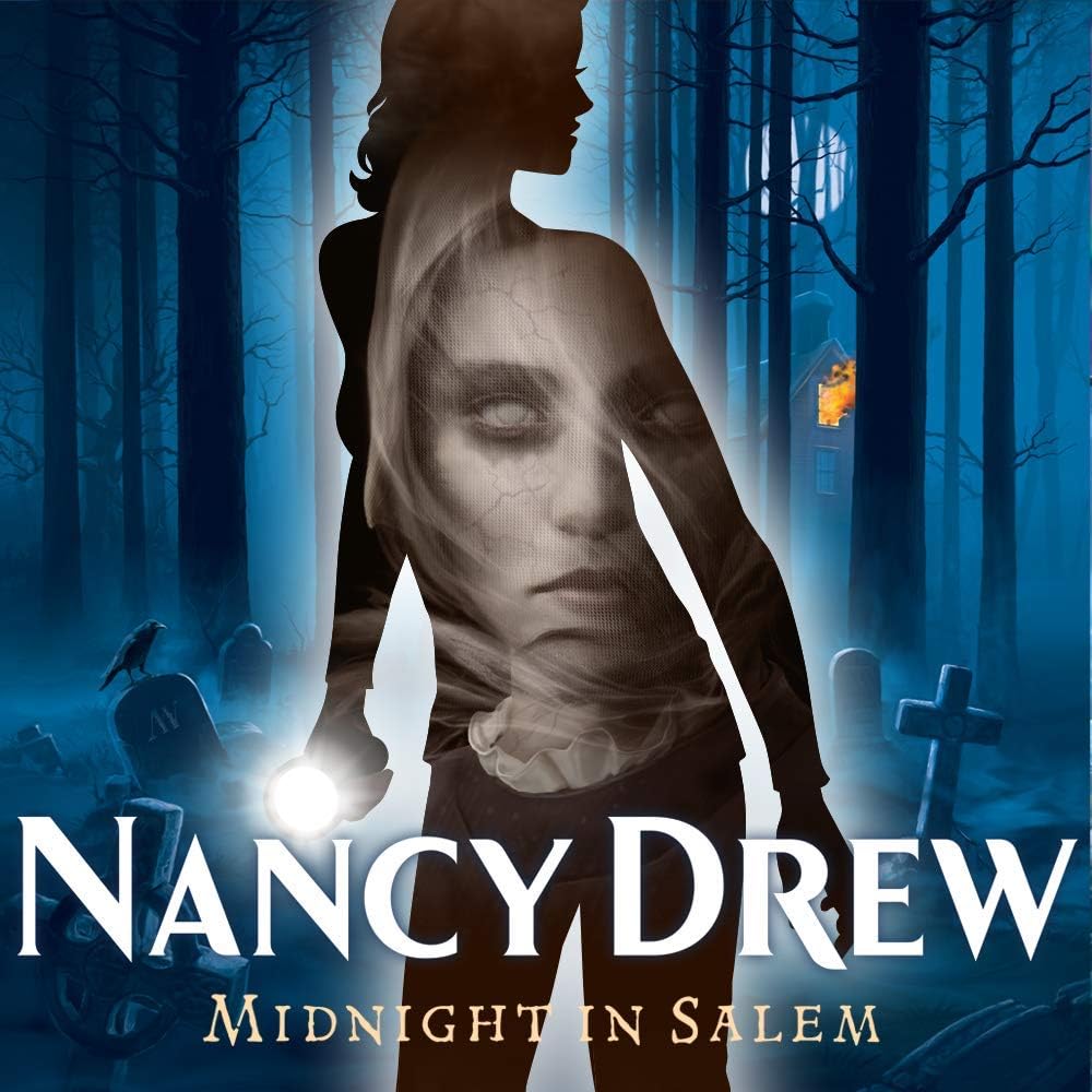 HeR Interactive Nancy Drew Midnight in Salem Mac Download front cover art showing mysterious haunted house