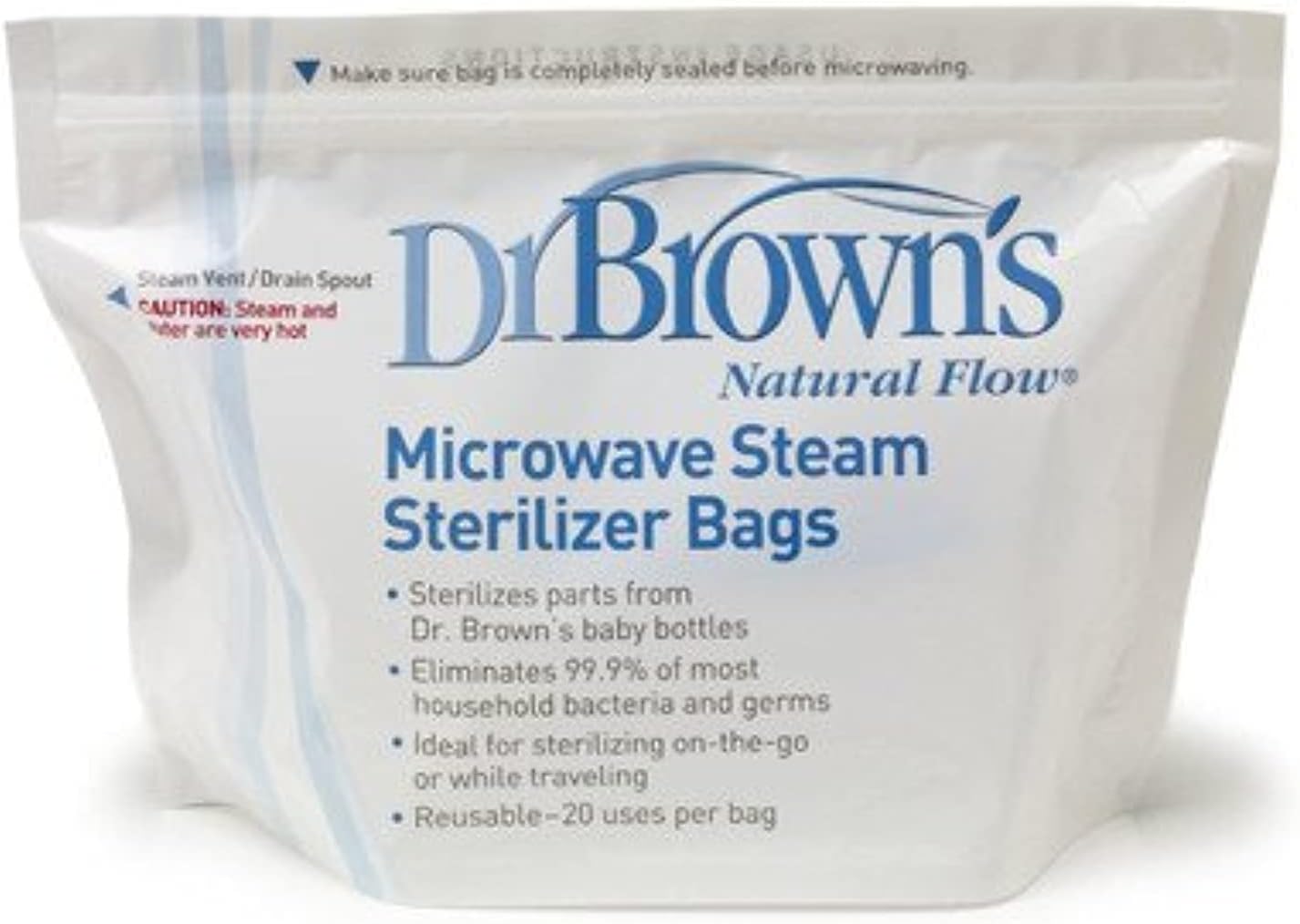 Dr. Brown's microwave steam sterilizer bag front view packaging