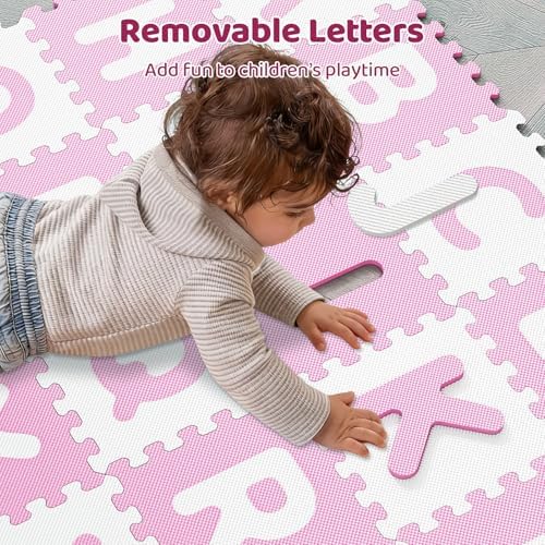 Top down view of pink and white Honey Joy interlocking puzzle pieces