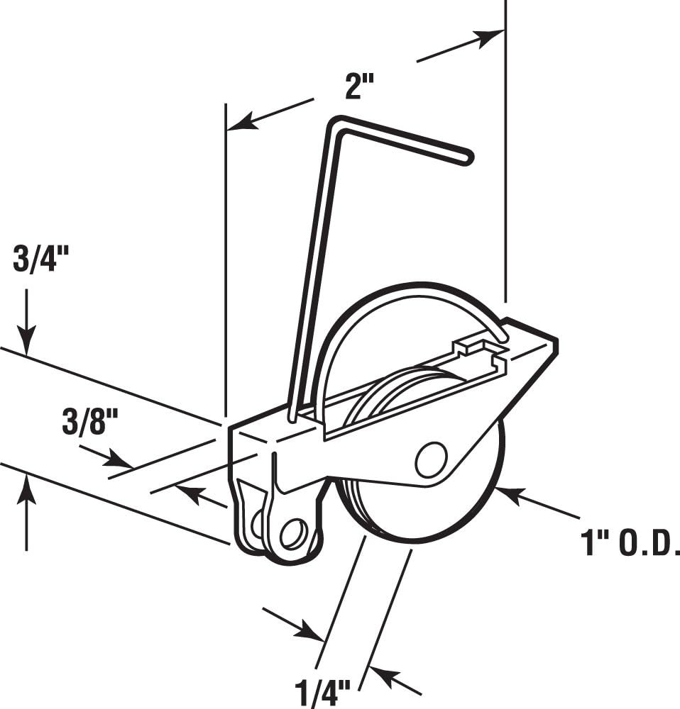Prime-Line B 541 1-inch concave nylon roller wheel angle view