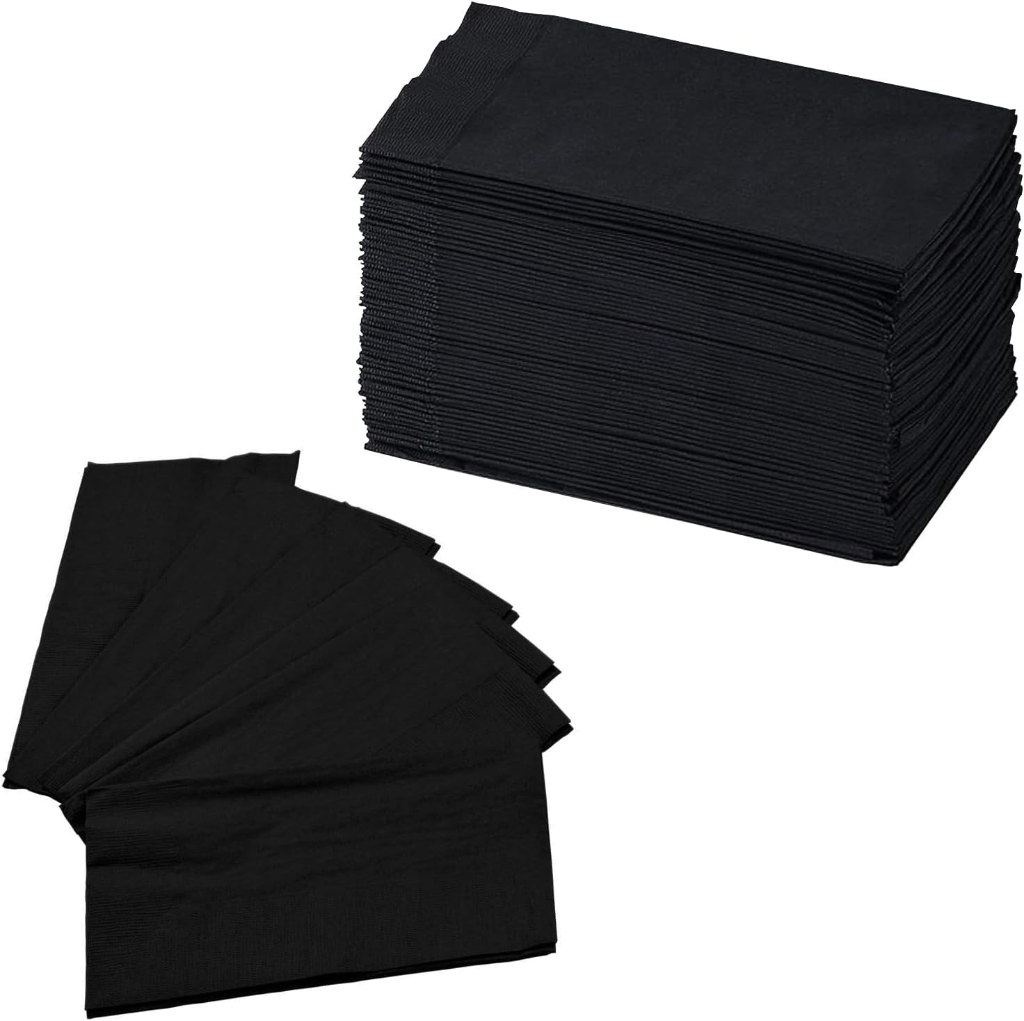 Perfect Stix Perfectware 2 Ply Black Dinner Napkin front view showing 125 count packaging.