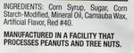 Back label of Sweet Candy Company cinnamon bears showing gluten free and kosher certifications