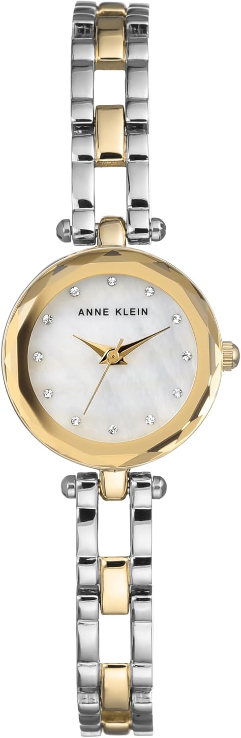 Anne Klein premium crystal accented watch styled on wrist