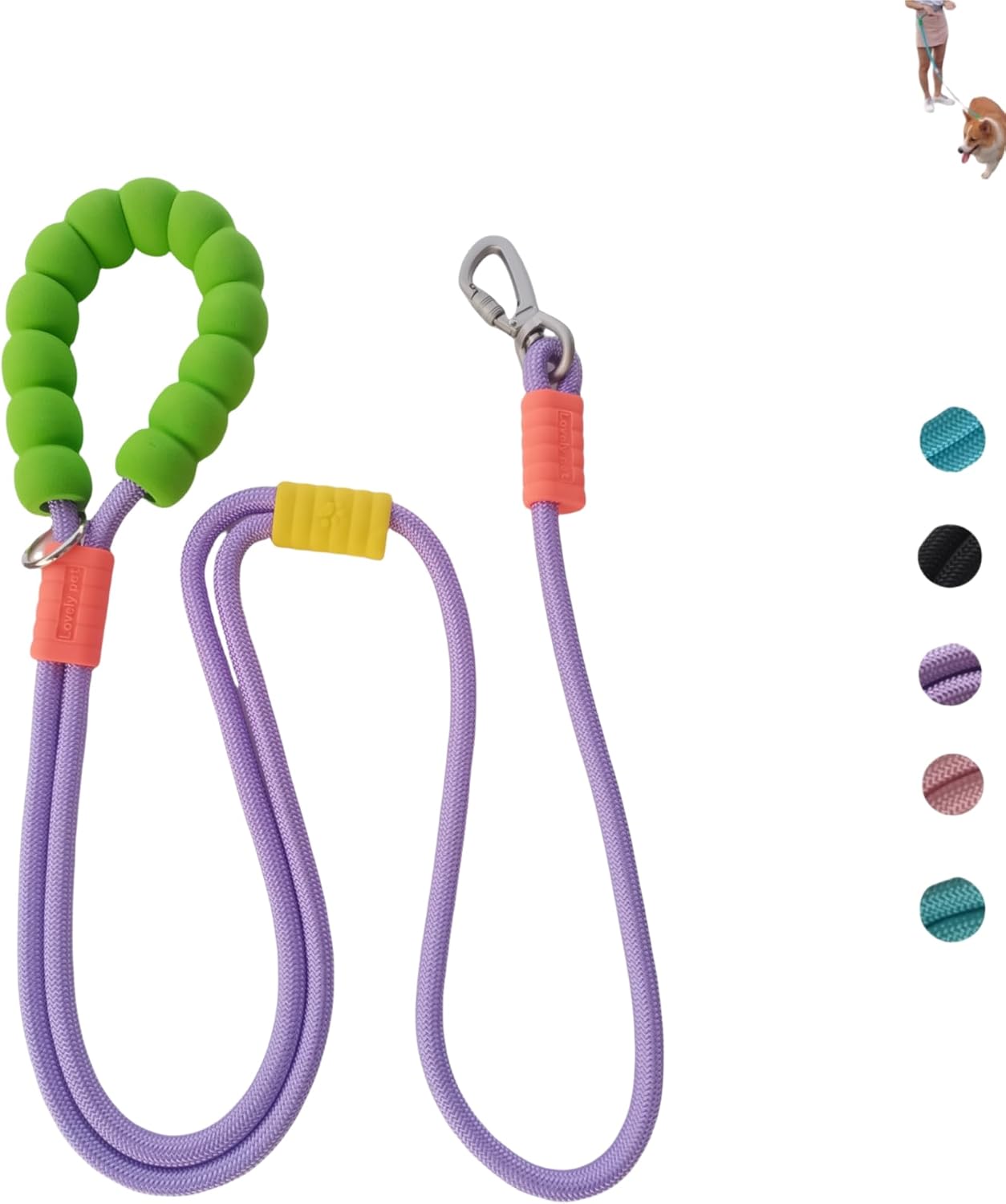 Doomanload hands free bungee dog leash purple front view