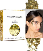 KARIZMA 24K gold glitter front view jar packaging