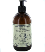 Marius Fabre Marseille liquid soap orange zest front view pump bottle