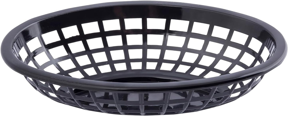 Tablecraft 1071BK plastic food serving basket top angle view