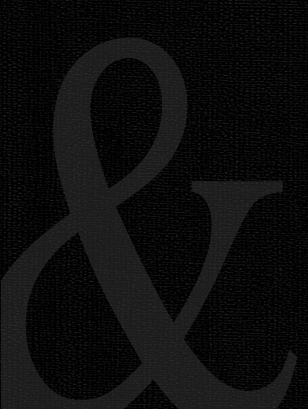 Decor Impressions Noir Ampersand black linen-look decorative coffee table book front view
