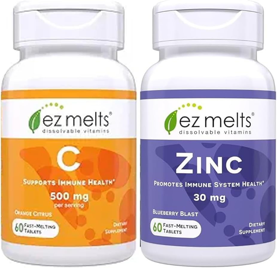 EZ Melts Vitamin C and Zinc Bundle front view showcasing authentic packaging for daily immune support.