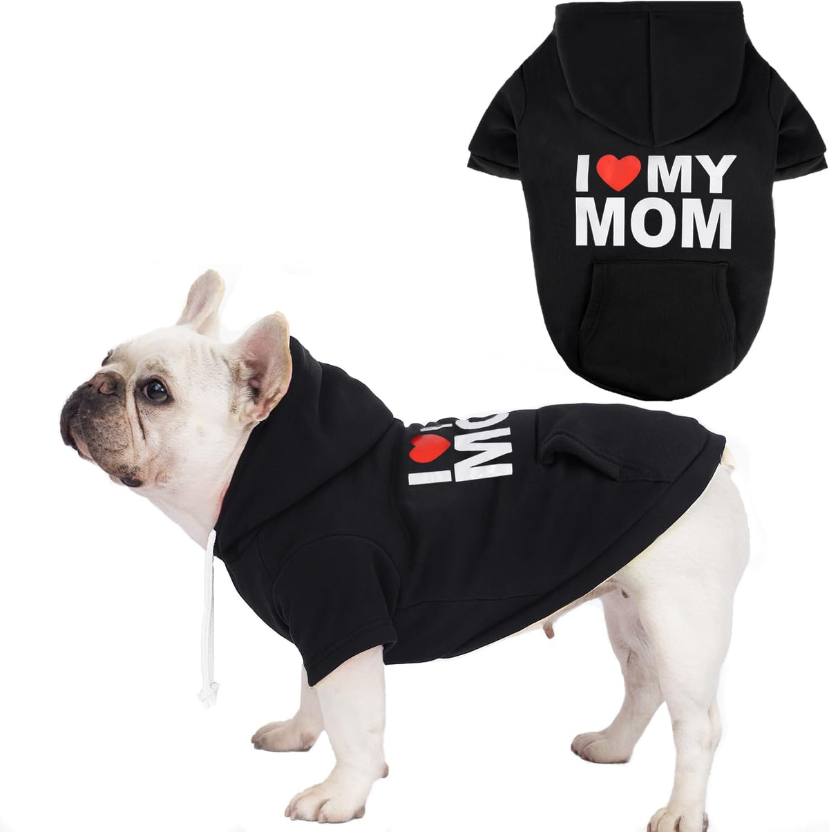 Dog Basic Hoodie Soft Dog Clothes Cold Weather Sweaters for Medium Large Dogs Cozy Fabric Warm Sweatshirt with Leash Hole for Boys (Black, X-Large (35-55 lbs)) - Image 11
