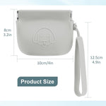 Light grey silicone dog training pouch being washed under running tap water