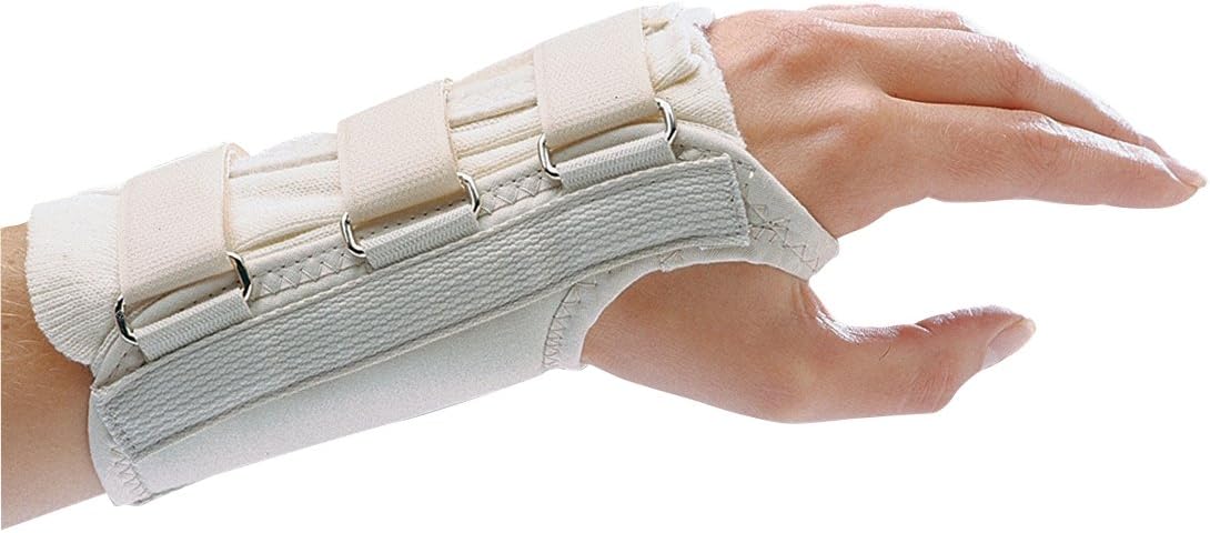 Rolyan orthopedic wrist support displayed flat showing inner padding.