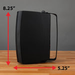 Dual Electronics LU43PB speakers angled view displaying woofer and tweeter