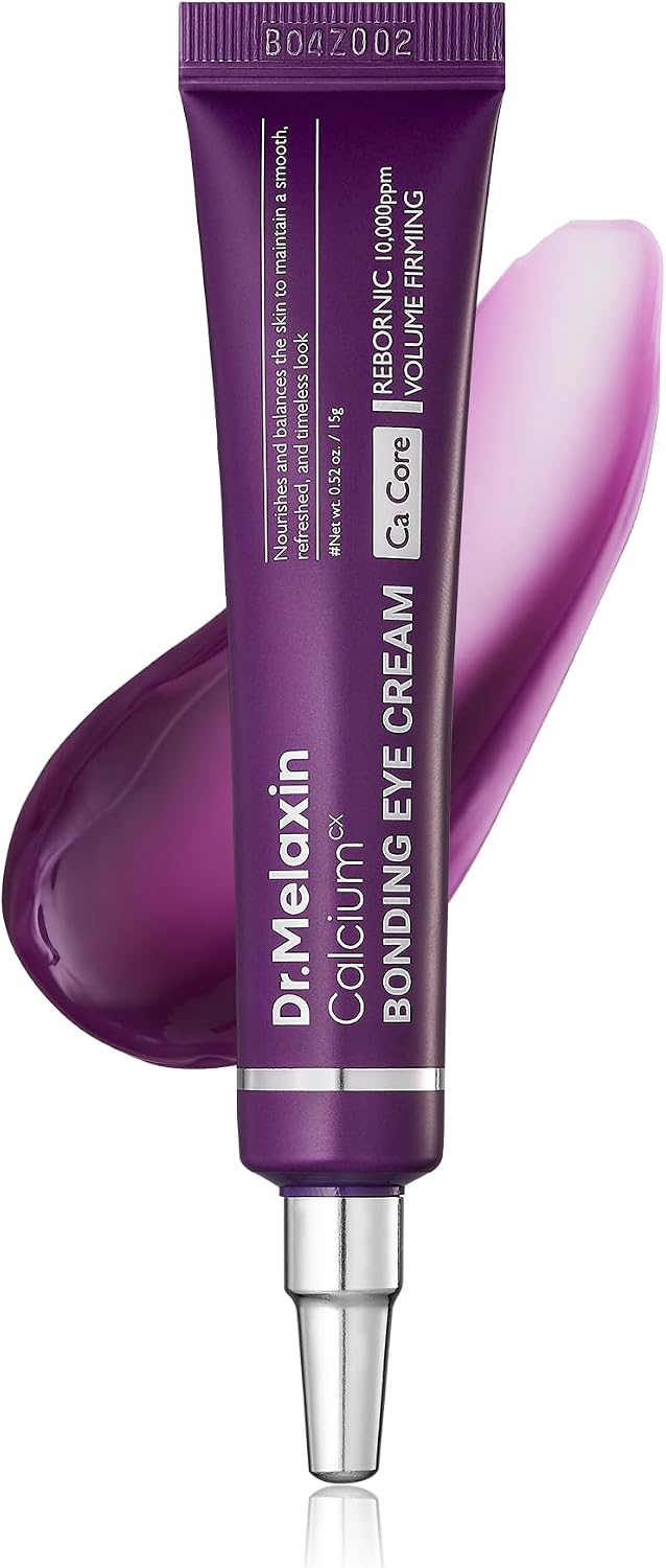 Dr. Melaxin Calcium Bonding Eye Cream front view in purple packaging
