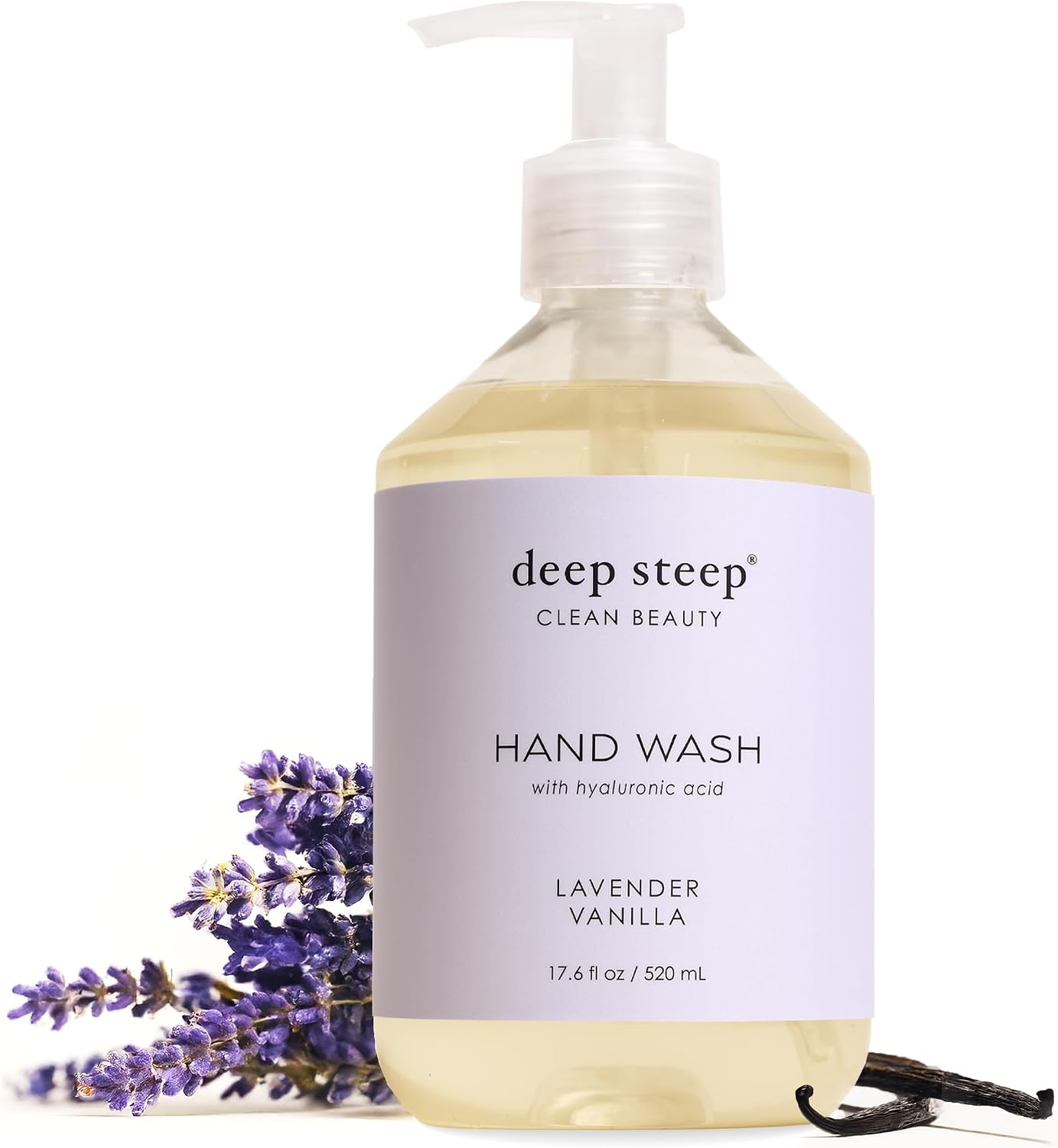 Deep Steep Lavender Vanilla Liquid Hand Wash front bottle view moisturizing cleanser