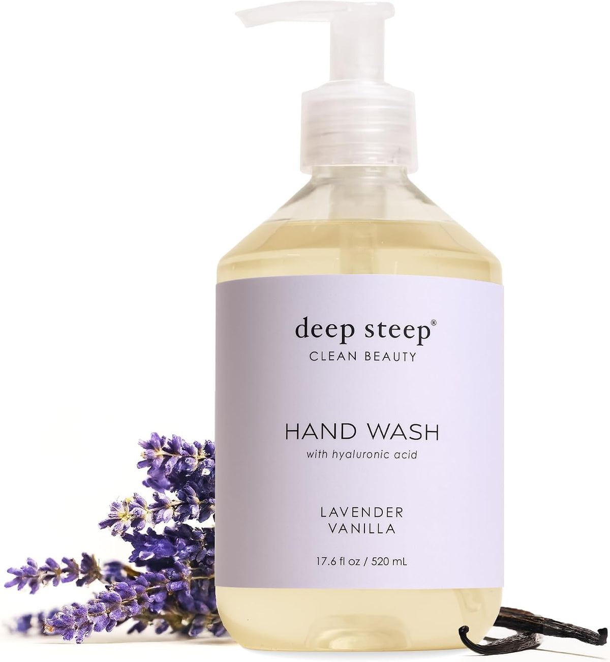 Deep Steep liquid hand wash lavender vanilla front view bottle