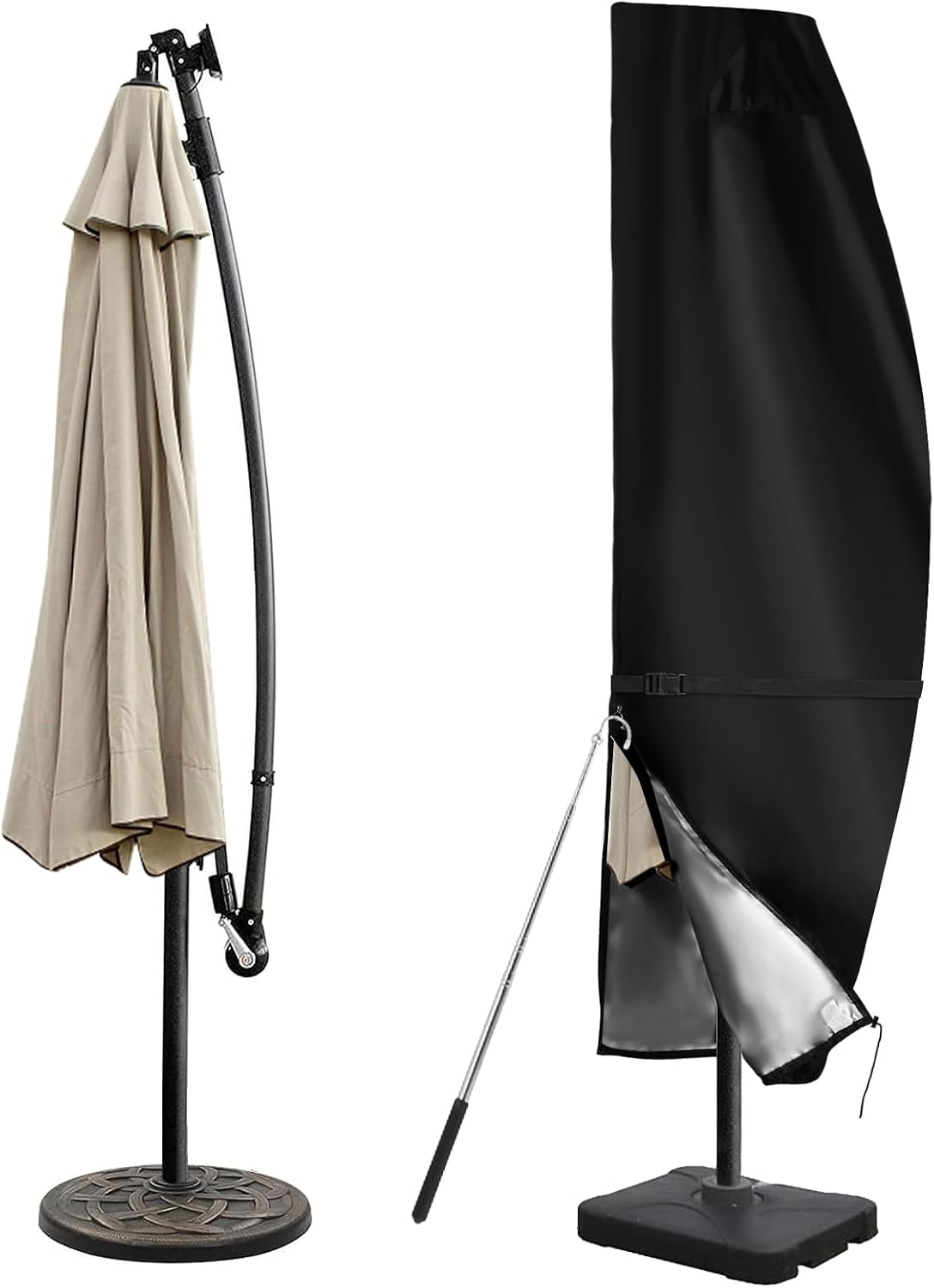 DOCEPERT Patio Umbrella Cover fits 11FT to 13FT Outdoor Umbrellas, 420D Outdoor Cantilevered Offset Umbrella Cover with Sturdy Waterproof Zipper and Top Vent - Image 10