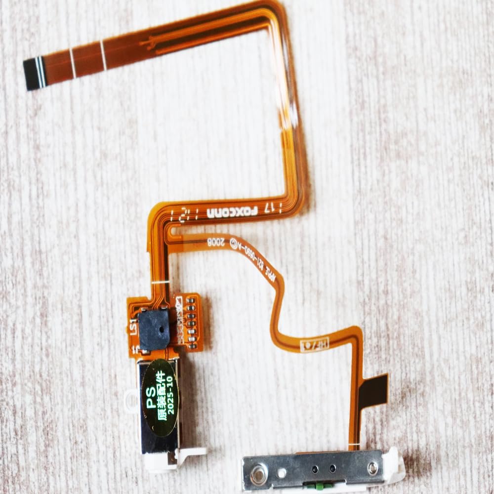 Generic silver thin version headphone audio jack flex ribbon cable front view showing the auxiliary port.