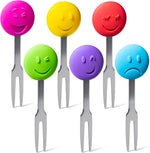 Cocktail Forks, 6-Piece Appetizer Forks, Fruit Shapes, Stainless Steel and Silicone Small Forks for Fruits, Cheese, Appetizers - Image 15