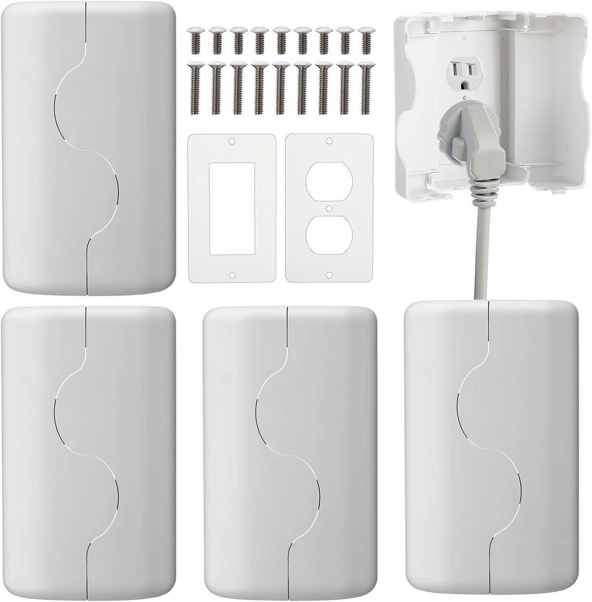 Tellegloww safety outlet cover box front view for baby proofing