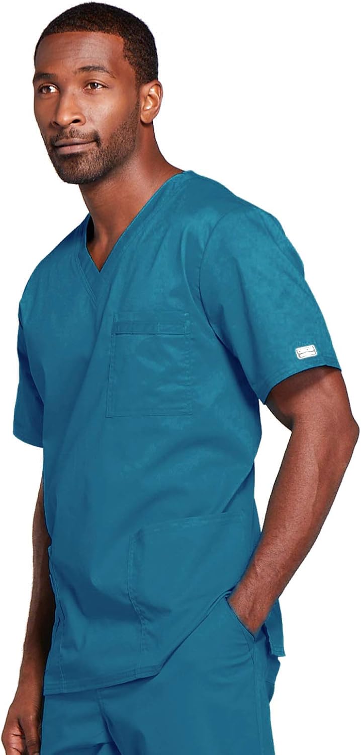 Cherokee medical scrub shirt angled view
