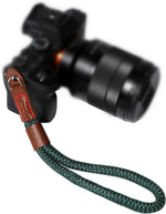 WANBY camera strap soft green hand wrist strap lifestyle photography setup