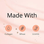 Close up of Rael Collagen sheet mask packet highlighting skin plumping benefits.