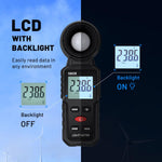 Lux meter measuring plant grow light intensity