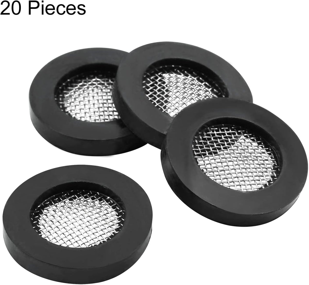Garden hose screen filter installed inside plumbing fitting