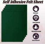Peel and stick backing demonstration on felt sheet