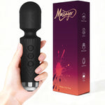 Generic Upgraded Handheld Rose Black Mini Massager front view