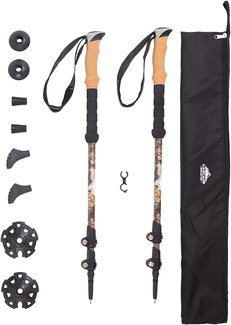 Cascade Mountain Tech Trekking Poles - Carbon Fiber Walking or Hiking Sticks with Quick Adjustable Locks - Image 10