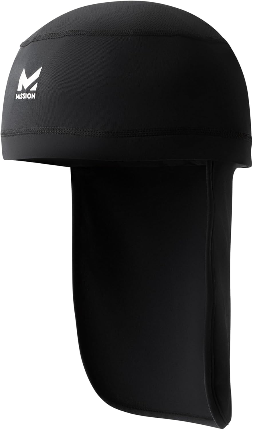 Mission cooling helmet liner with nape front view black skull cap for riders