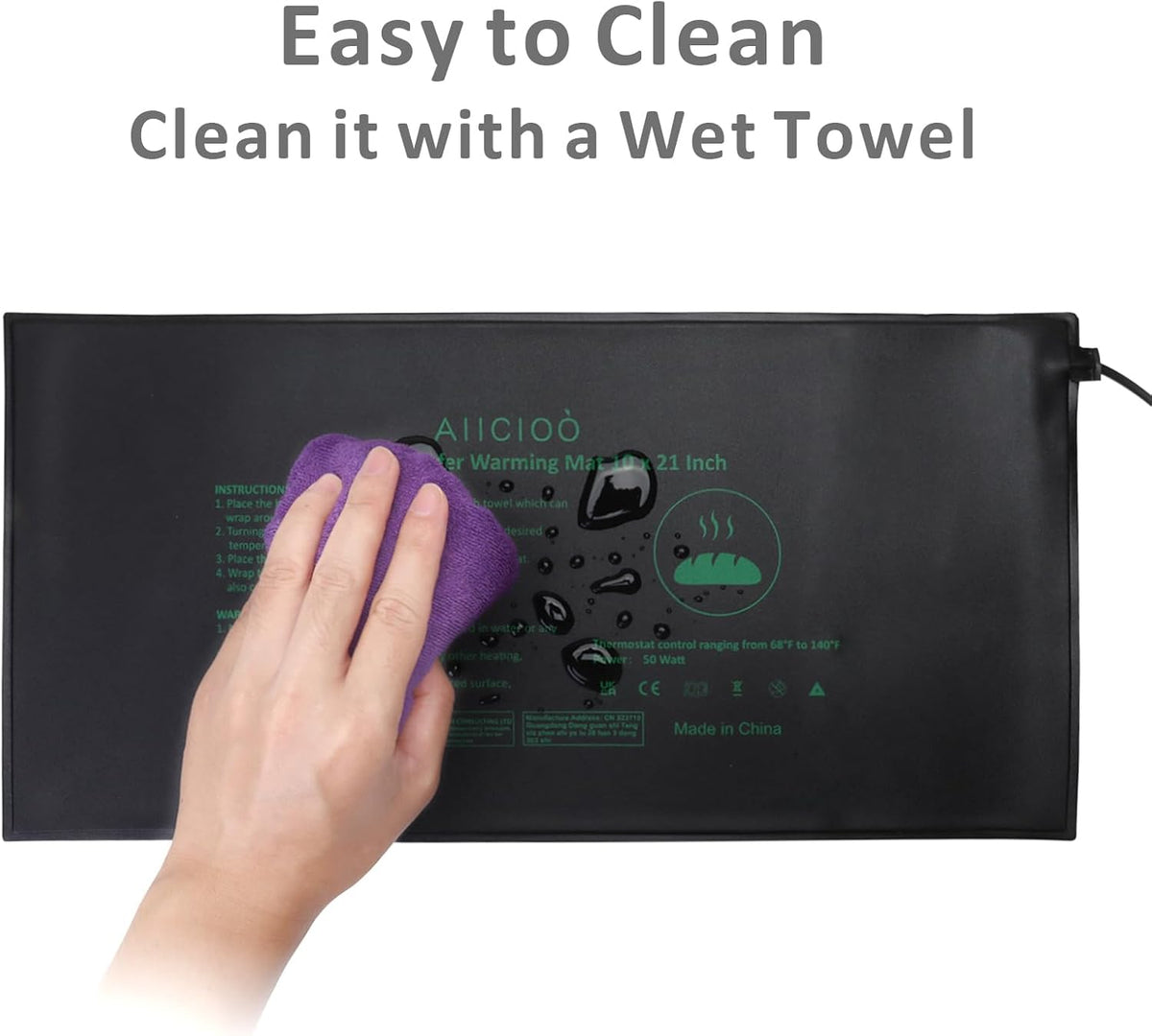 Aiicioo 10 by 21 inch electric warming mat surface