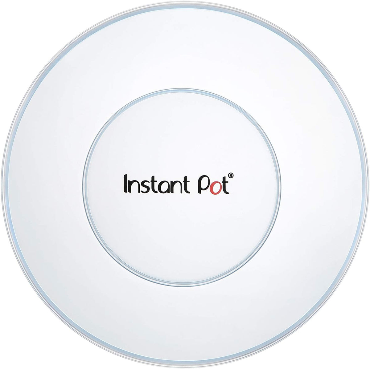 Instant Pot silicone lid placed on stainless steel inner pot for storage