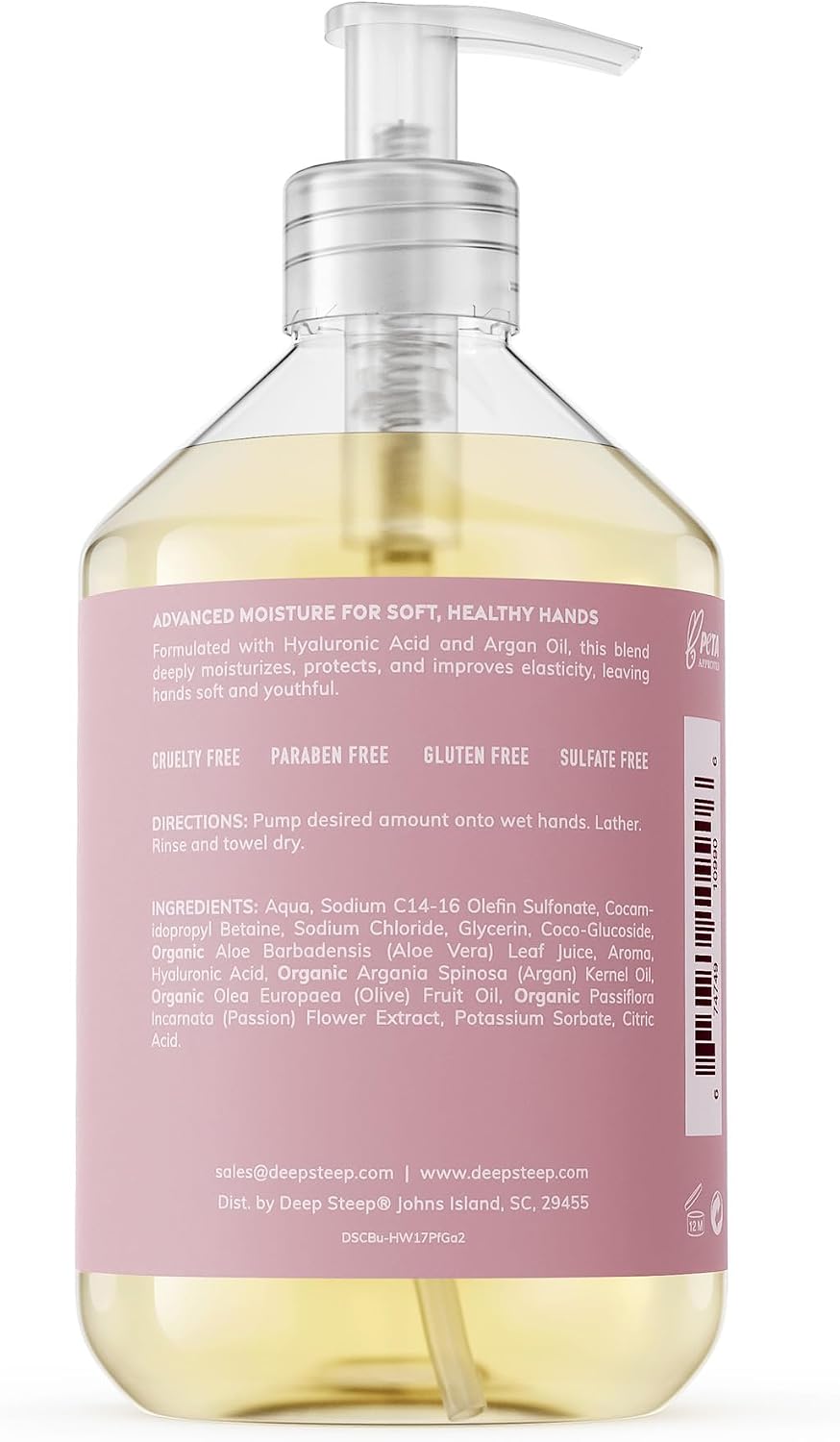 Deep Steep passion fruit guava hand soap pump bottle