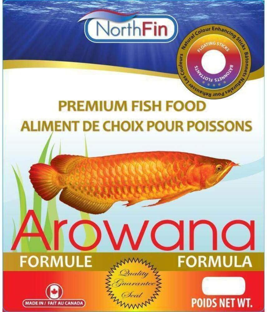 Northfin Arowana Fish Food front view bottle packaging