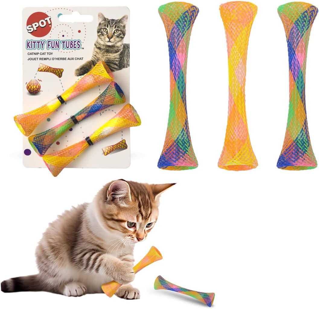 Spot Kitty Fun Tubes cat toy set of three front view